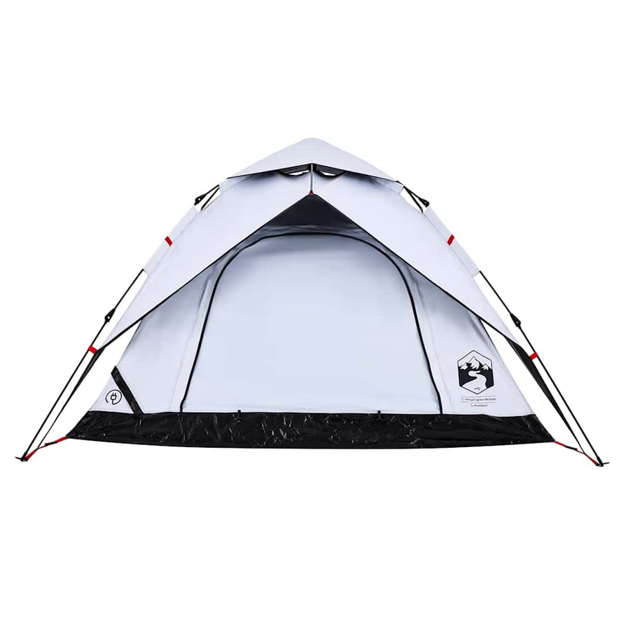Camping Tent Dome 4-Person White Blackout Fabric Quick Release