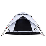 Camping Tent Dome 4-Person White Blackout Fabric Quick Release