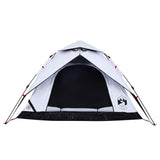 Camping Tent Dome 4-Person White Blackout Fabric Quick Release - Close-Up Angle