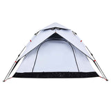 Camping Tent Dome 4-Person White Blackout Fabric Quick Release - Low Angle
