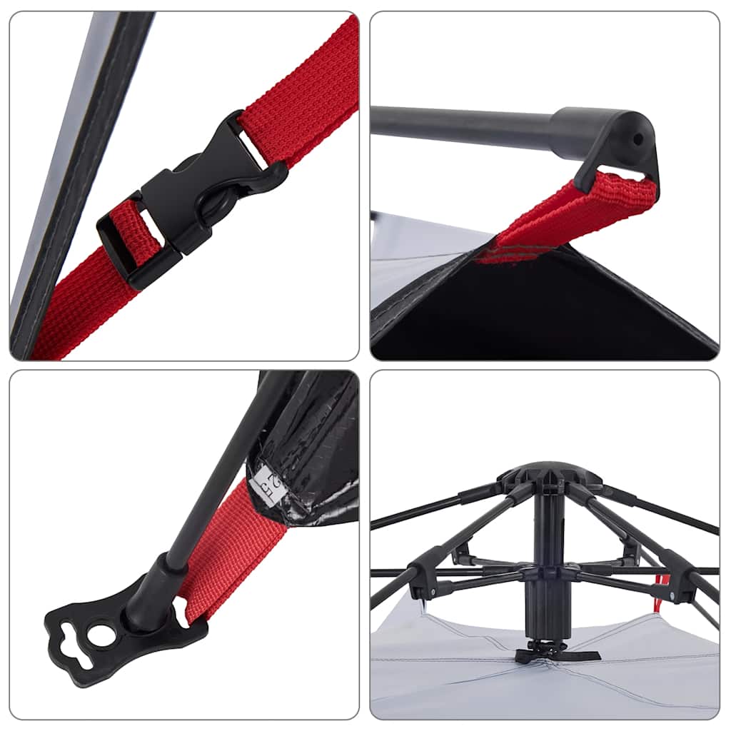 Camping Tent Dome 4-Person White Blackout Fabric Quick Release