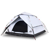 Camping Tent Dome 5-Person White Blackout Fabric Quick Release - Front View