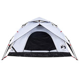 Camping Tent Dome 5-Person White Blackout Fabric Quick Release - 45-Degree Angle