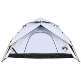 Camping Tent Dome 5-Person White Blackout Fabric Quick Release - Rear View