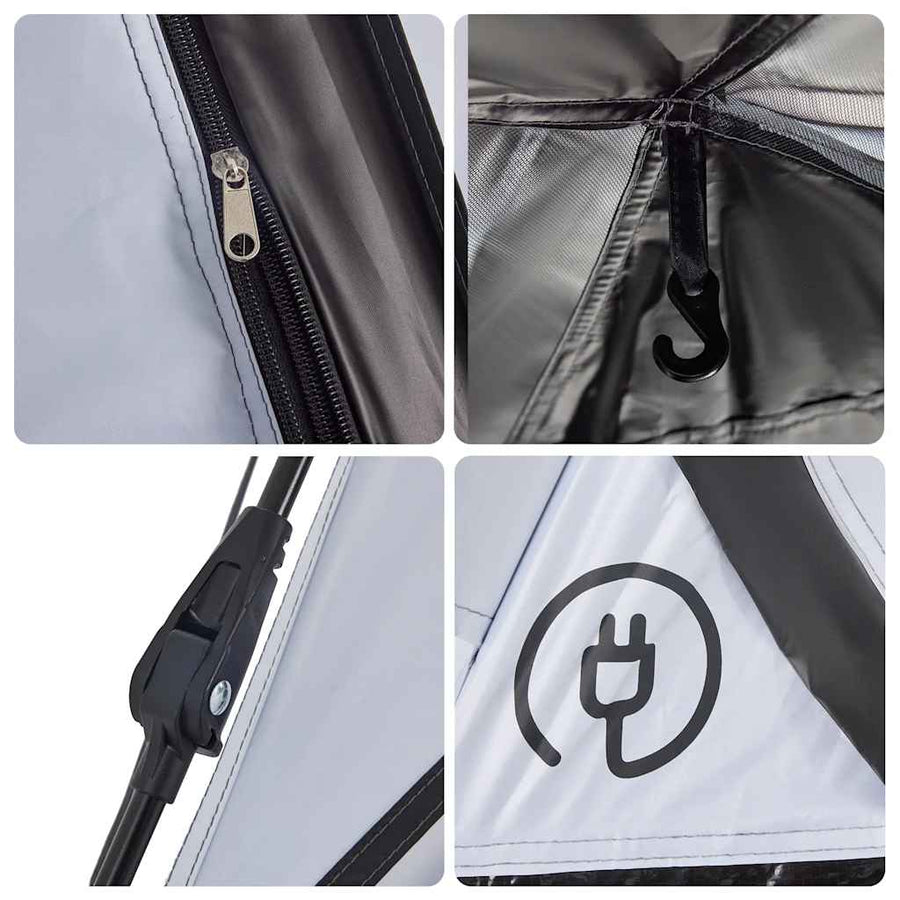 Camping Tent Dome 5-Person White Blackout Fabric Quick Release