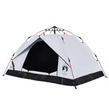 Camping Tent Dome 3-Person White Blackout Fabric Quick Release - Top-Down View