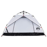 Camping Tent Dome 3-Person White Blackout Fabric Quick Release