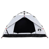 Camping Tent Dome 3-Person White Blackout Fabric Quick Release