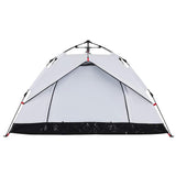 Camping Tent Dome 3-Person White Blackout Fabric Quick Release - Low Angle
