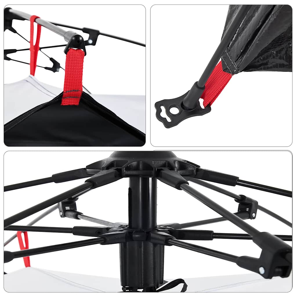 Camping Tent Dome 3-Person White Blackout Fabric Quick Release