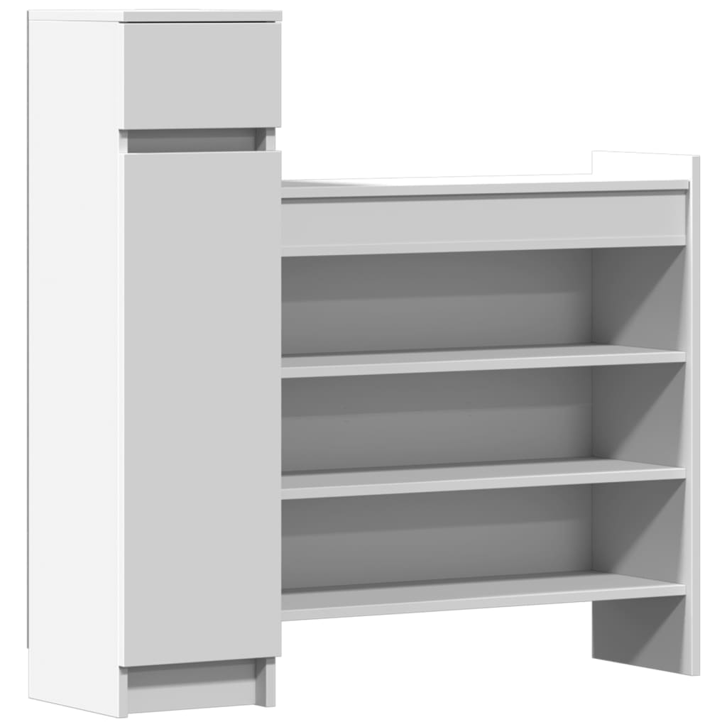 Shoe Cabinet White 100.5x28x100 cm Engineered Wood