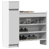 Shoe Cabinet White 100.5x28x100 cm Engineered Wood - Top-Down View