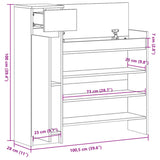 Shoe Cabinet White 100.5x28x100 cm Engineered Wood