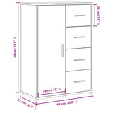 Sideboard White 60x31x84 cm Engineered Wood - Extra Image