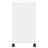 Side Table with Wheels White 50x30x55 cm Engineered Wood - Rear View