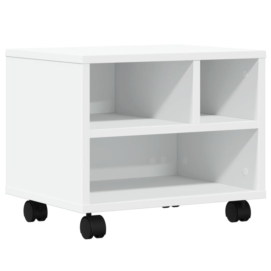Printer Stand with Wheels White 41x32x34.5 cm