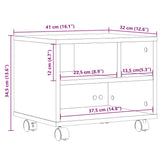 Printer Stand with Wheels White 41x32x34.5 cm