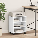 Printer Stand with Wheels White 41x32x48 cm - Side View