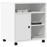 Printer Stand with Wheels White 60x50x67 cm