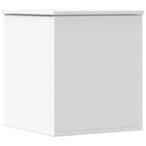 Storage Box White 40x42x46 cm Engineered Wood - Rear View