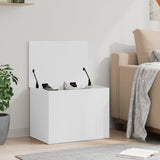 Storage Box White 60x42x46 cm Engineered Wood - Side View