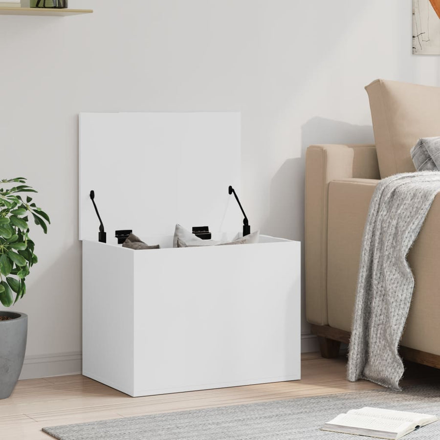 Storage Box White 60x42x46 cm Engineered Wood