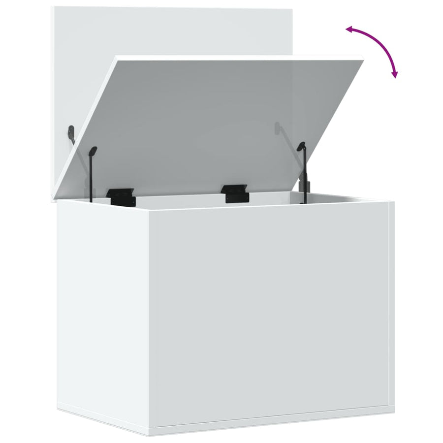 Storage Box White 60x42x46 cm Engineered Wood