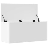 Storage Box White 100x42x46 cm Engineered Wood - Close-Up Angle