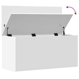 Storage Box White 100x42x46 cm Engineered Wood - Low Angle