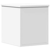 Storage Box White 30x35x35 cm Engineered Wood - Front View