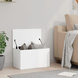 Storage Box White 60x35x35 cm Engineered Wood - Side View
