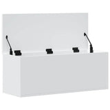 Storage Box White 90x35x35 cm Engineered Wood - Close-Up Angle