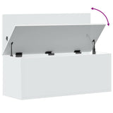 Storage Box White 90x35x35 cm Engineered Wood - Low Angle