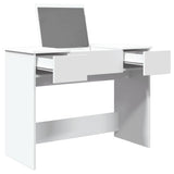 Dressing Table with Mirror White 100x45x76 cm - Top-Down View