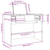 Dressing Table with Mirror White 100x45x76 cm - Extra Image