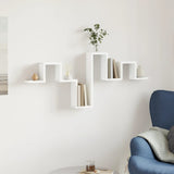 Wall Shelf White 104.5x10x43 cm Engineered Wood - Side View
