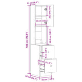 Kitchen Cabinet White 35x50x180 cm Engineered Wood