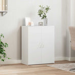 File Cabinet White 60x32x77.5 cm Engineered Wood