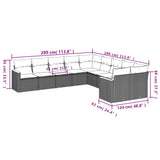 10 Piece Garden Sofa Set with Cushions Mix Beige Poly Rattan - Close-Up Angle