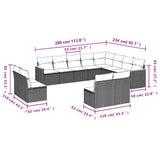 12 Piece Garden Sofa Set with Cushions Mix Beige Poly Rattan