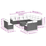 13 Piece Garden Sofa Set with Cushions Mix Beige Poly Rattan - Low Angle