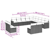 13 Piece Garden Sofa Set with Cushions Mix Beige Poly Rattan - Close-Up Angle