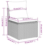 11 Piece Garden Sofa Set with Cushions Black Poly Rattan - Low Angle