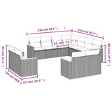 11 Piece Garden Sofa Set with Cushions Mix Beige Poly Rattan - Close-Up Angle