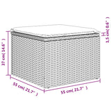 9 Piece Garden Sofa Set with Cushions Black Poly Rattan - Extra Image