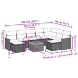 10 Piece Garden Sofa Set with Cushions Grey Poly Rattan - Extra Image