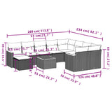 11 Piece Garden Sofa Set with Cushions Black Poly Rattan