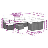 11 Piece Garden Sofa Set with Cushions Black Poly Rattan
