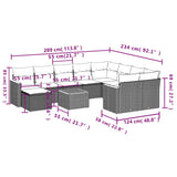 11 Piece Garden Sofa Set with Cushions Black Poly Rattan - Extra Image