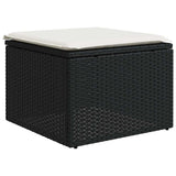 12 Piece Garden Sofa Set with Cushions Black Poly Rattan - Close-Up Angle